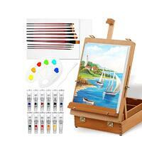 Без бренда «Набор подарочный «Две картинки» 27 предметов: этюдник 35 см из бука, краски акрил 12x12 мл, 2 холста 22x30 на мдф, 10 кистей, мастихин, палитра» в Смоленске в интернет-магазине Без бренда «Набор подарочный «Две картинки» 27 предметов: этюдник 35 см из бука, краски акрил 12x12 мл, 2 холста 22x30 на мдф, 10 кистей, мастихин, палитра» в Смоленске