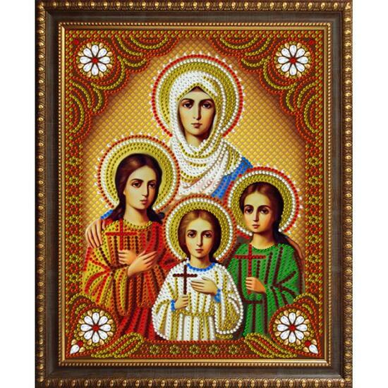 Алмазная мозаика частичная 27x33 Икона "Вера, Надежда, Любовь и мать их София"