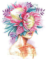 Без бренда «Портрет девушка с оригинальными цветами на голове» в Смоленске