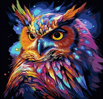 Яркий филин в стиле поп-арт
