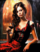 Без бренда «Обворожительная брюнетка с бокалом красного вина» в Смоленске