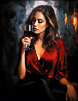 Без бренда «Девушка в красном платье с бокалом вина» в Смоленске