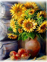 Без бренда «Кувшин с подсолнухами и корзинка с яблоками» в Смоленске