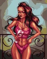 Без бренда «Девушка в нижнем белье с бокалом вина» в Смоленске